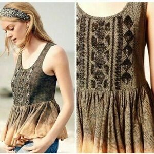 Anthro Akemi+kin Anaphora sequin ombré peplum tank.